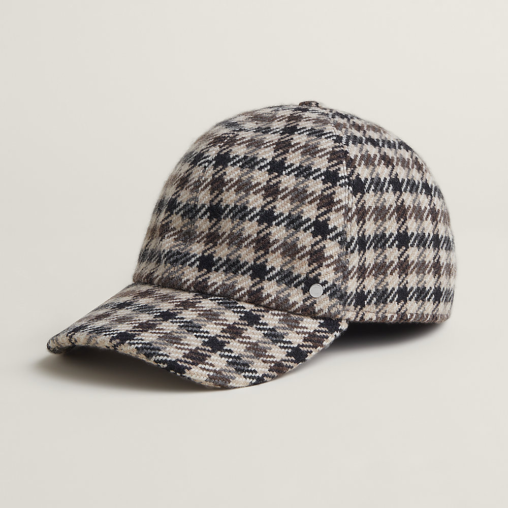 Béret Hermès Vintage - Motif Prince De Galles - Laine - Taille 55 - Unisexe - Très Bon état